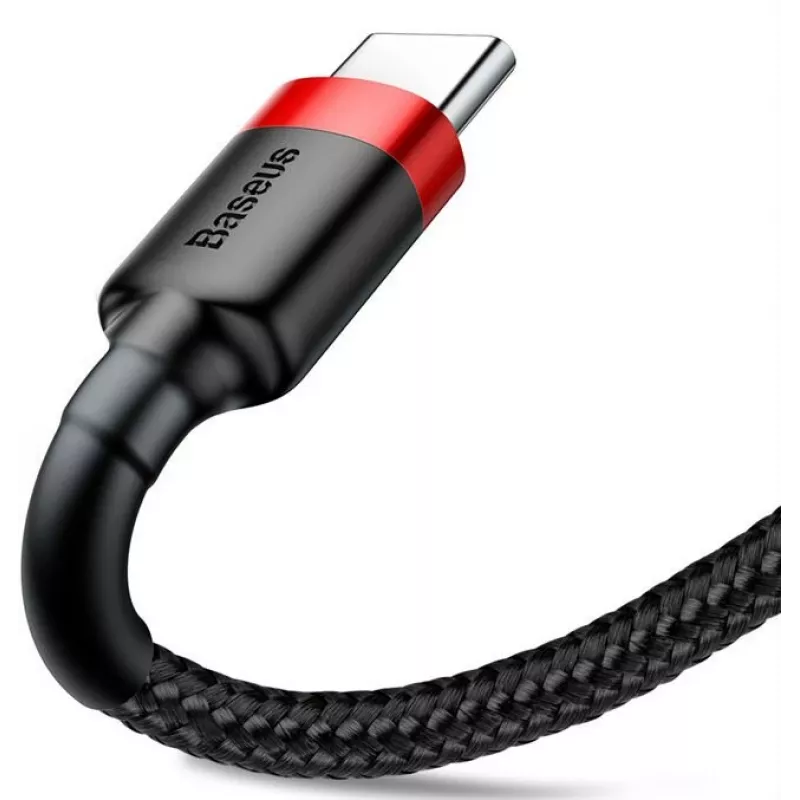 BASEUS Pleciony kabel do szybkiego ładowania Cafule - USB Type-A do Type-C 2A - 2 m - Czarny (nylon)