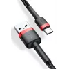 BASEUS Pleciony kabel do szybkiego ładowania Cafule - USB Type-A do Type-C 2A - 2 m - Czarny (nylon)