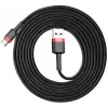 BASEUS Pleciony kabel do szybkiego ładowania Cafule - USB Type-A do Type-C 2A - 2 m - Czarny (nylon)