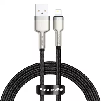 BASEUS Fast Charge Cafule Data Transfer kabel - USB Type-A do Lightning - 480Mbps (2.4A PD) - 1m - Czarny