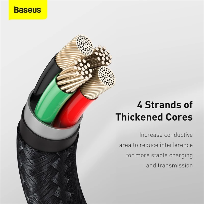 BASEUS Fast Charge Cafule Data Transfer kabel - USB Type-A do Lightning - 480Mbps (2.4A PD) - 1m - Czarny