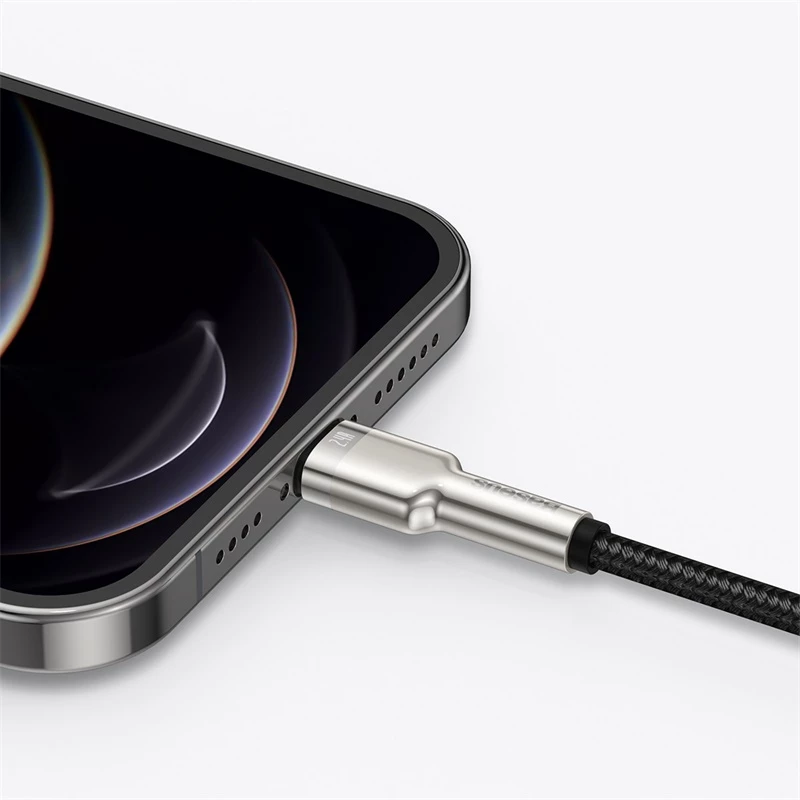 BASEUS Fast Charge Cafule Data Transfer kabel - USB Type-A do Lightning - 480Mbps (2.4A PD) - 1m - Czarny