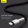 BASEUS Fast Charge Cafule Data Transfer kabel - USB Type-A do Lightning - 480Mbps (2.4A PD) - 1m - Czarny