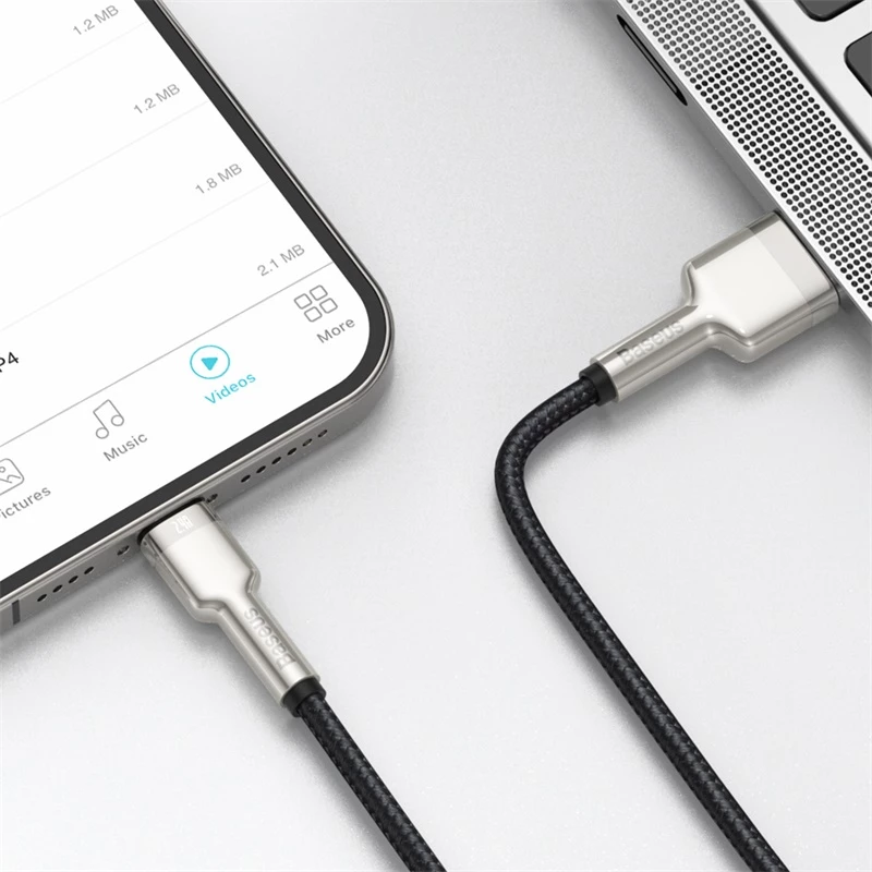 BASEUS Fast Charge Cafule Data Transfer kabel - USB Type-A do Lightning - 480Mbps (2.4A PD) - 1m - Czarny