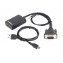 adapter kablowya GEMBIRD VGA na HDMI, zasilany przez USB 15 cm - czarny