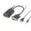 adapter kablowya GEMBIRD VGA na HDMI, zasilany przez USB 15 cm - czarny