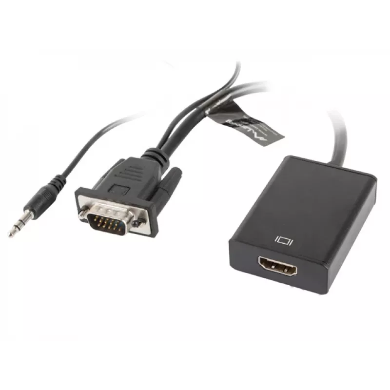 LANBERG adapter kablowy Wideo HDMI Typ A (standard) VGA (d-sub) 0,2m Czarny