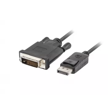Kabel-adapter wideo LANBERG DisplayPort (męski) na DVI-D (męski), 1 m, czarny, obsługa 1080p