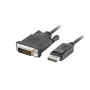 Kabel-adapter wideo LANBERG DisplayPort (męski) na DVI-D (męski), 1 m, czarny, obsługa 1080p