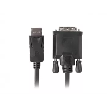 Kabel-adapter wideo LANBERG DisplayPort (męski) na DVI-D (męski), 1 m, czarny, obsługa 1080p