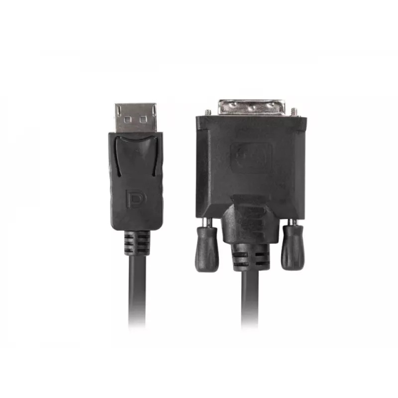 Kabel-adapter wideo LANBERG DisplayPort (męski) na DVI-D (męski), 1 m, czarny, obsługa 1080p