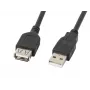 Kabel USB A na USB A LANBERG CA-USBE-10CC-0007-BK, USB 2.0, 0.7 m, czarny