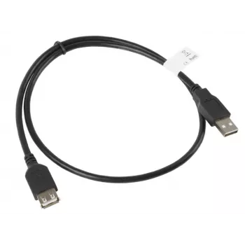 Kabel USB A na USB A LANBERG CA-USBE-10CC-0007-BK, USB 2.0, 0.7 m, czarny