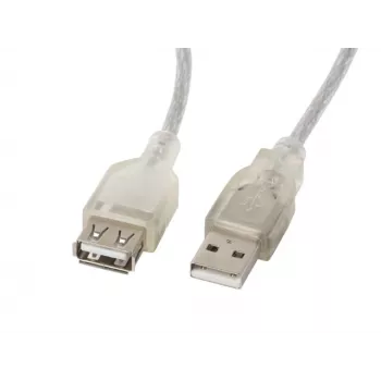Kabel USB LANBERG CA-USBE-12CC-0018-TR 1.8 m USB 2.0 A‑do‑A przezroczysty