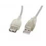 Kabel USB LANBERG CA-USBE-12CC-0018-TR 1.8 m USB 2.0 A‑do‑A przezroczysty