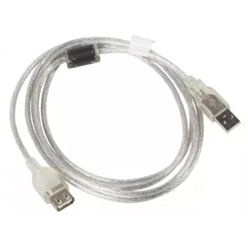 Kabel USB LANBERG CA-USBE-12CC-0018-TR 1.8 m USB 2.0 A‑do‑A przezroczysty