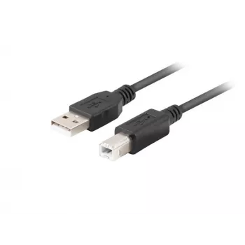 Kabel LANBERG USB-a(m)->USB-b(m) 2.0 1 m czarny z ferrytowym rdzeniem, pudełko