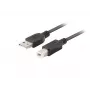 Kabel LANBERG USB-a(m)->USB-b(m) 2.0 1 m czarny z ferrytowym rdzeniem, pudełko