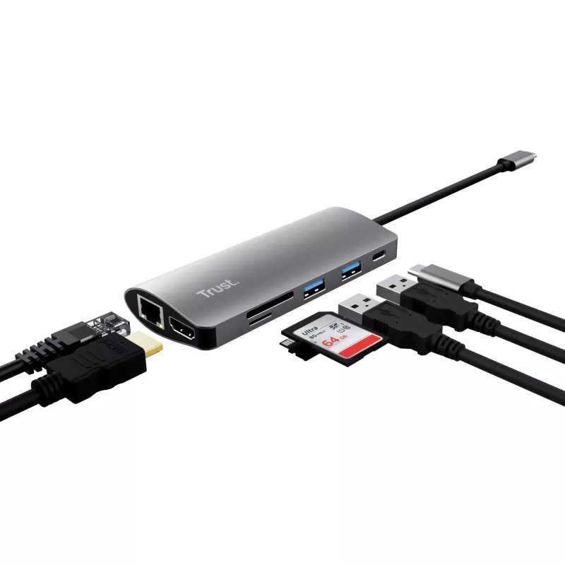 Karty interfejsu/adapter Trust Dalyx Wewnętrzny HDMI, RJ-45, USB 3.2 Gen 1 (3.1 Gen 1)
