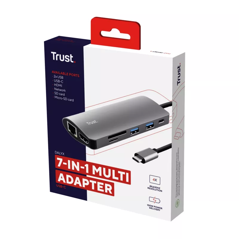 Karty interfejsu/adapter Trust Dalyx Wewnętrzny HDMI, RJ-45, USB 3.2 Gen 1 (3.1 Gen 1)