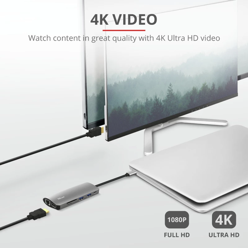 Karty interfejsu/adapter Trust Dalyx Wewnętrzny HDMI, RJ-45, USB 3.2 Gen 1 (3.1 Gen 1)
