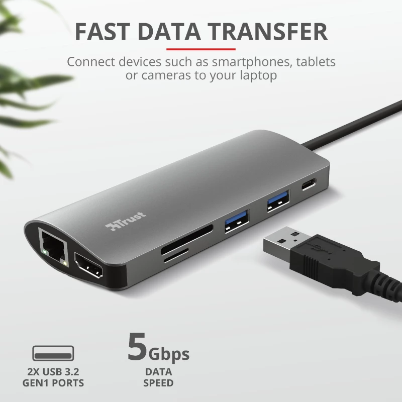 Karty interfejsu/adapter Trust Dalyx Wewnętrzny HDMI, RJ-45, USB 3.2 Gen 1 (3.1 Gen 1)