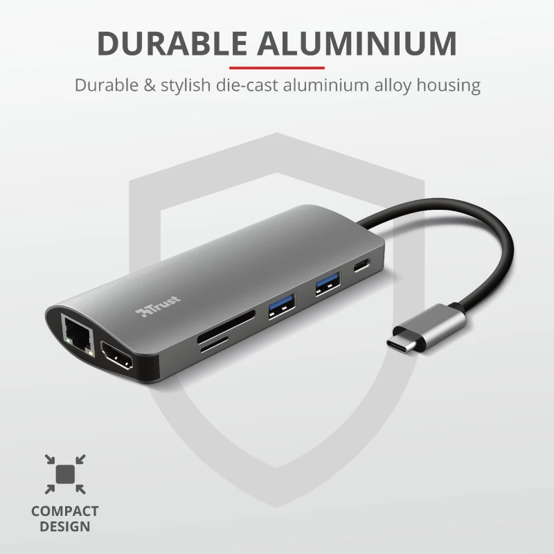 Karty interfejsu/adapter Trust Dalyx Wewnętrzny HDMI, RJ-45, USB 3.2 Gen 1 (3.1 Gen 1)