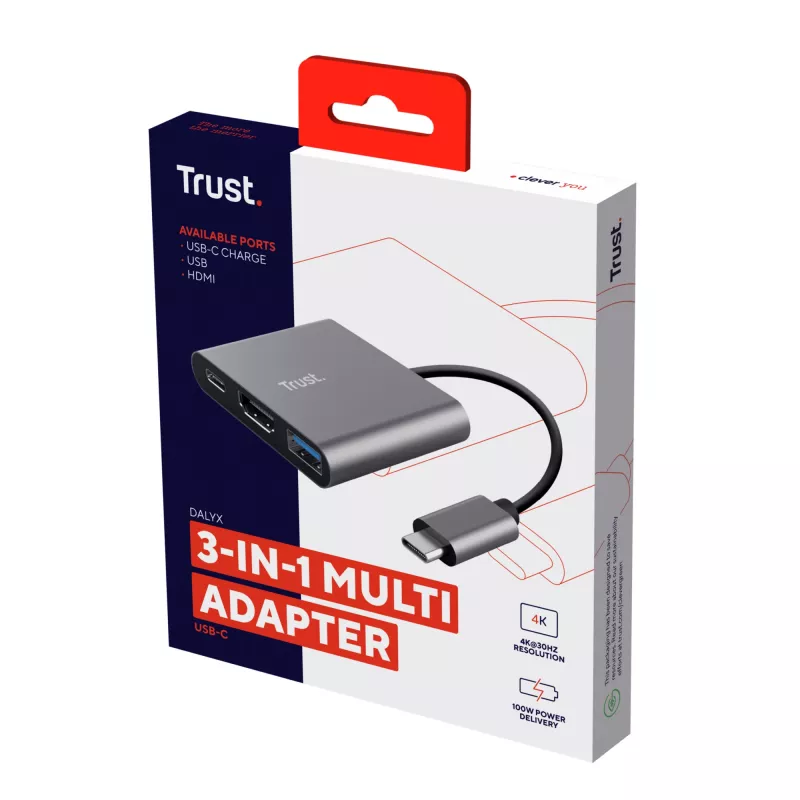 Trust Dalyx USB 3.2 Gen 1 (3.1 Gen 1) Type-C Aluminium, Czarny