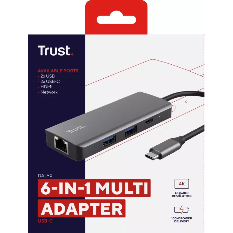 Trust Dalyx USB Type-C 1000 Mbit/s srebrny