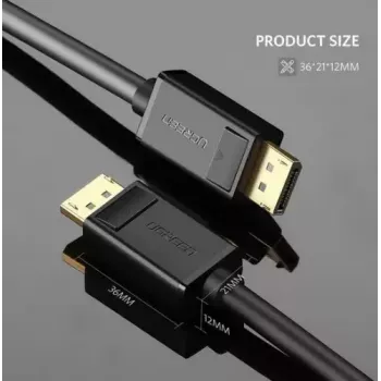 Kabel DisplayPort UGREEN DP102 1 m, DisplayPort 1.2, 21,6 Gbit/s, 3840×2160@60Hz, czarny