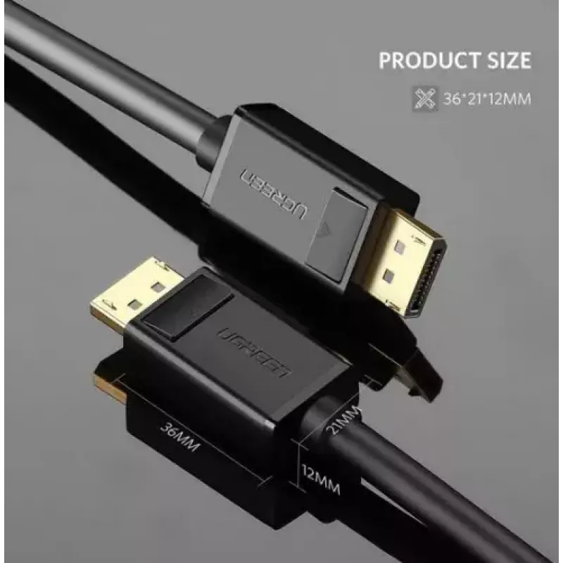 Kabel DisplayPort UGREEN DP102 1 m, DisplayPort 1.2, 21,6 Gbit/s, 3840×2160@60Hz, czarny