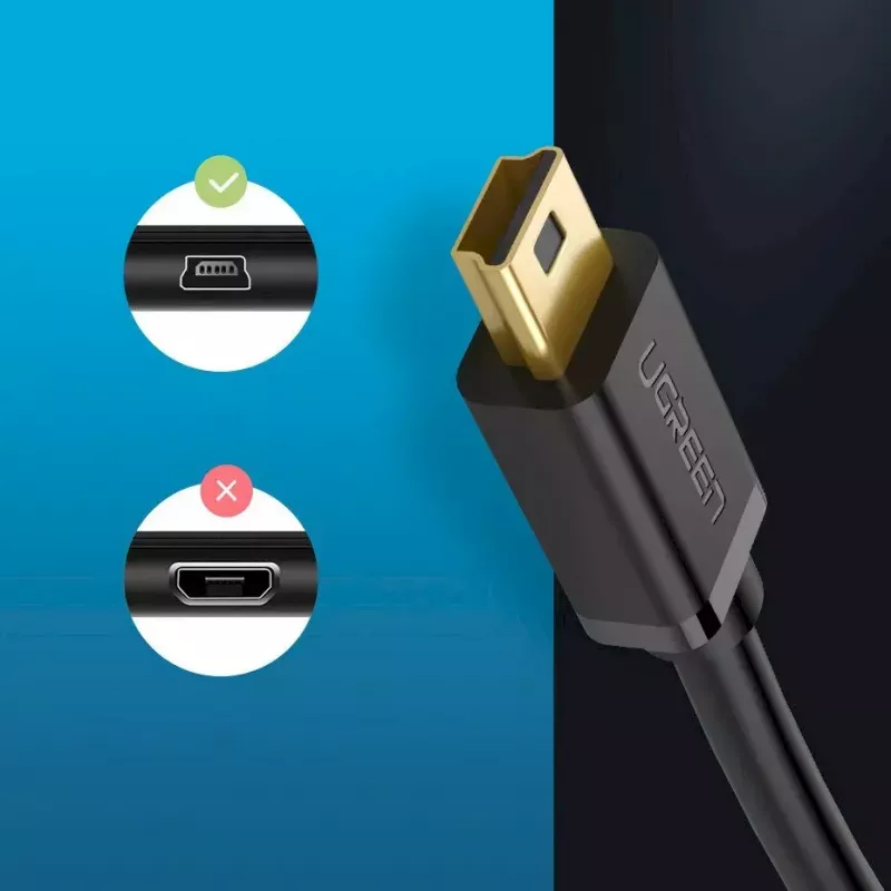 Kabel USB UGREEN 10385 Mini-USB 480 Mbps 1,5 m Czarny, szybkie ładowanie