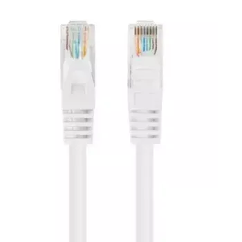 Kabel krosowy sieciowy LANBERG Cat6 U/UTP 1 m, RJ-45 męski–męski, linka, biały