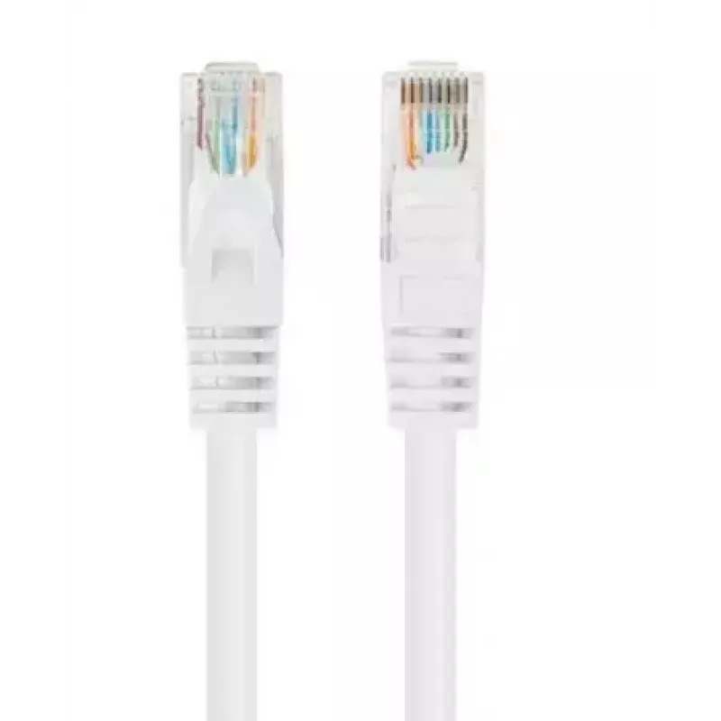 Kabel krosowy sieciowy LANBERG Cat6 U/UTP 1 m, RJ-45 męski–męski, linka, biały