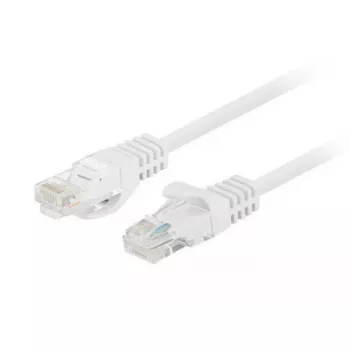 Kabel krosowy sieciowy LANBERG Cat6 U/UTP 1 m, RJ-45 męski–męski, linka, biały