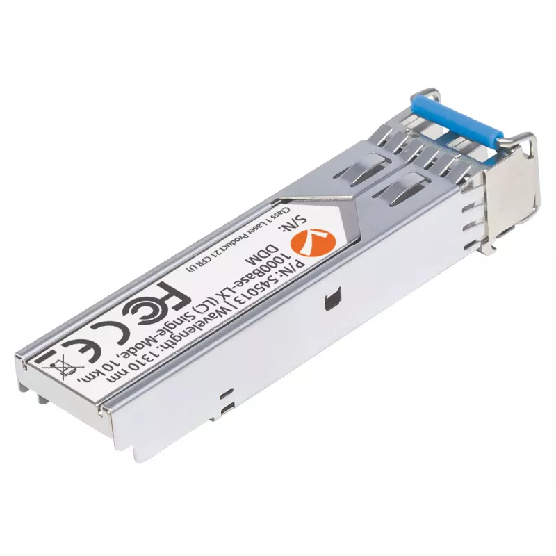 Moduł nadawczo-odbiorczy Intellinet optyczny, gigabitowy światłowodowy SFP, 1000Base-Lx (LC) port jednomodowy, 10 km, długość fali 1310 nm, zgodny z MSA, odpowiednik Cisco GLC-LH-SM, Ethernet, światłowód, trzyletnia gwarancja