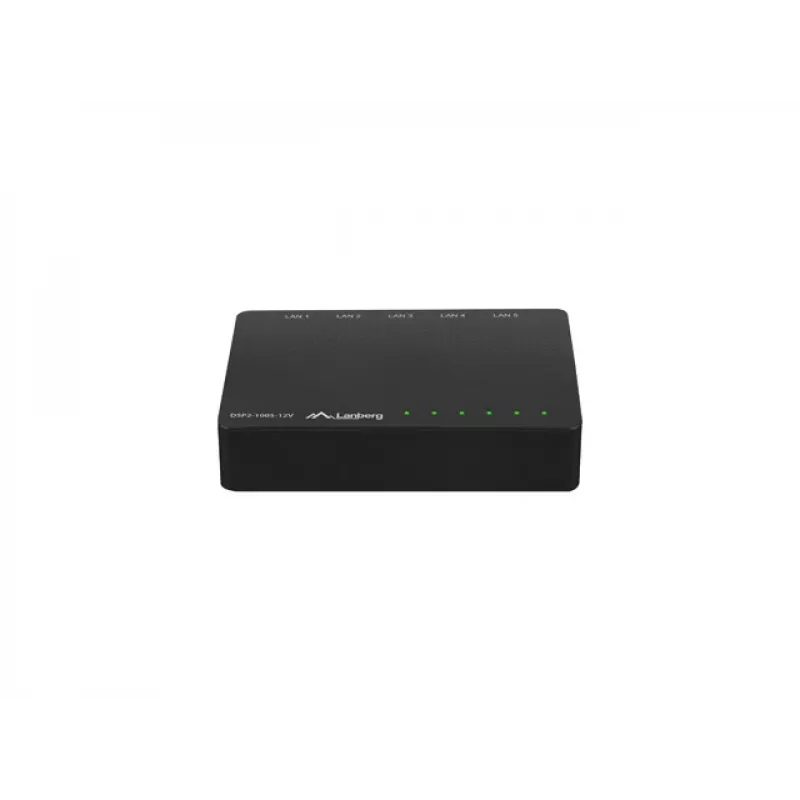 Przełącznik LANBERG DSP2-1005-12V 5x 1Gb/s Niezarządzalny Gigabit Ethernet Desktop 12V