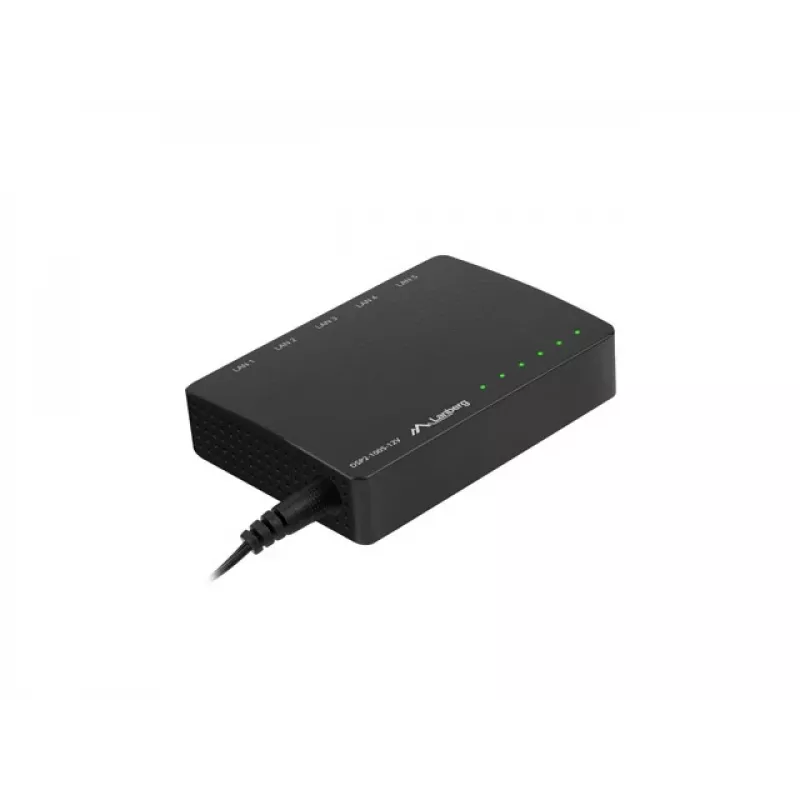 Przełącznik LANBERG DSP2-1005-12V 5x 1Gb/s Niezarządzalny Gigabit Ethernet Desktop 12V