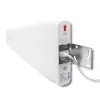 Zewnętrzna antena 4G LTE QOLTEC 57021 — zysk 18 dBi, 600–2700 MHz, 50 Ω, 50 W, biała obudowa z tworzywa sztucznego