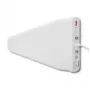 Zewnętrzna antena 4G LTE QOLTEC 57021 — zysk 18 dBi, 600–2700 MHz, 50 Ω, 50 W, biała obudowa z tworzywa sztucznego