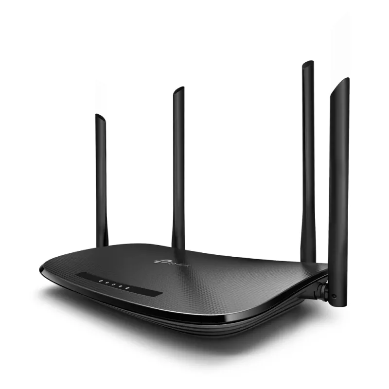Router modemowy TP-Link AC1200 VDSL/ADSL, Wi-Fi 5 (802.11ac), Dual-band (2,4 GHz / 5 GHz), Ethernet LAN, VDSL2, Czarny, router biurkowy