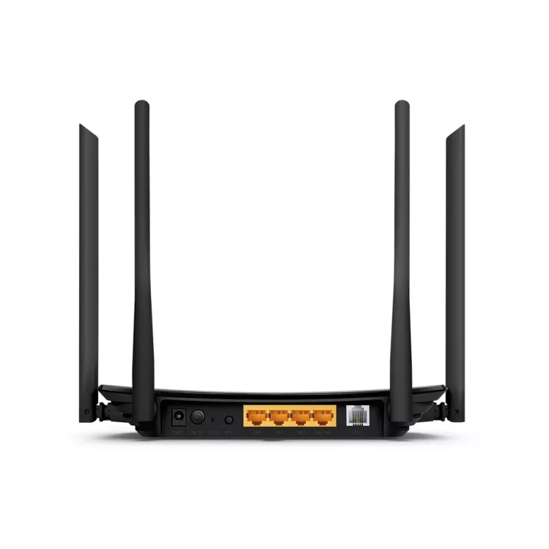 Router modemowy TP-Link AC1200 VDSL/ADSL, Wi-Fi 5 (802.11ac), Dual-band (2,4 GHz / 5 GHz), Ethernet LAN, VDSL2, Czarny, router biurkowy