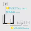 Router modemowy TP-Link AC1200 VDSL/ADSL, Wi-Fi 5 (802.11ac), Dual-band (2,4 GHz / 5 GHz), Ethernet LAN, VDSL2, Czarny, router biurkowy