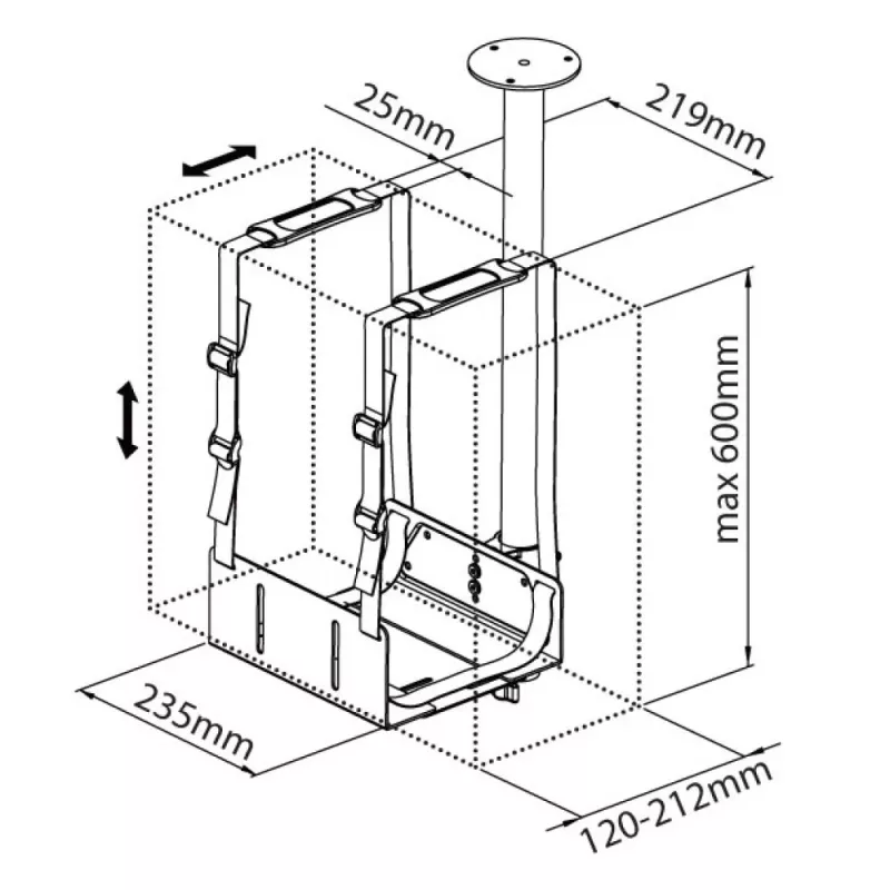 Techly ICA-CS 63 Uchwyt CPU montowany na biurku Uchwyt CPU montowany na biurku Czarny
