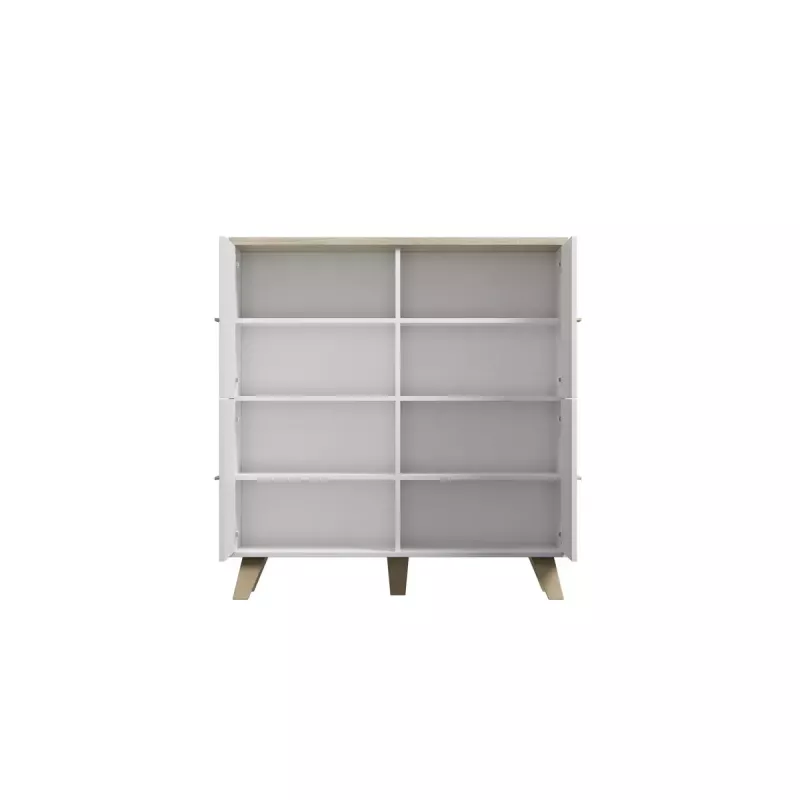 Sideboard cama meble LOTTA 110 4D — 4 drzwi, 6 półek, dąb Sonoma, 1100×540×1190 mm