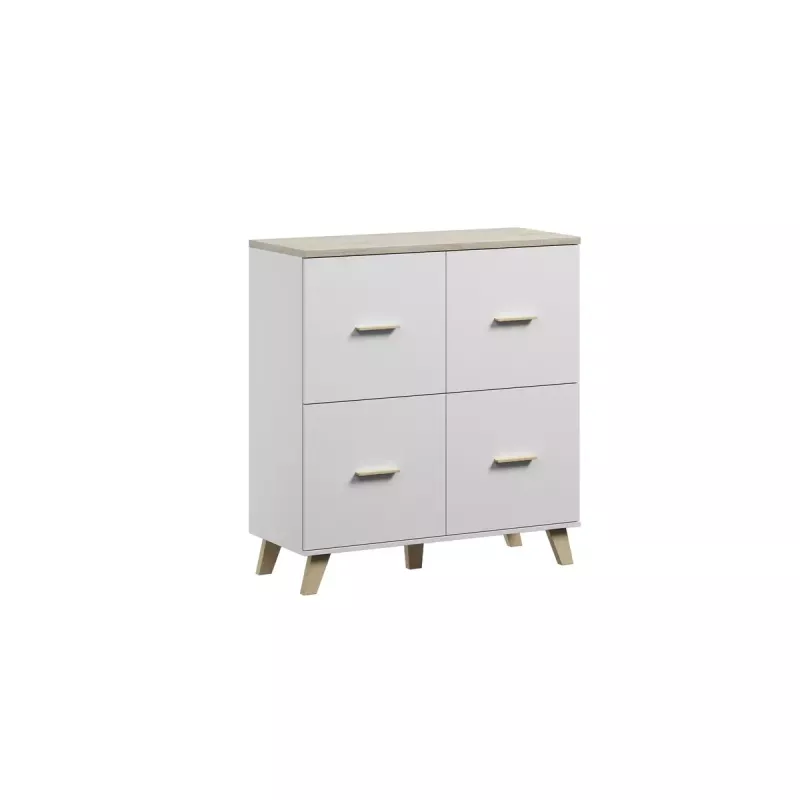 Sideboard cama meble LOTTA 110 4D — 4 drzwi, 6 półek, dąb Sonoma, 1100×540×1190 mm