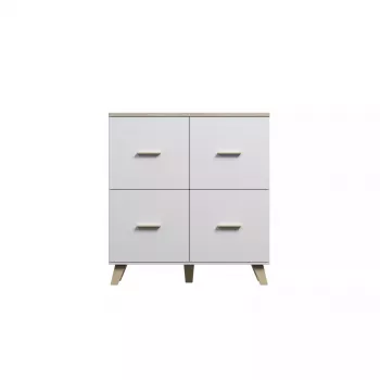 Sideboard cama meble LOTTA 110 4D — 4 drzwi, 6 półek, dąb Sonoma, 1100×540×1190 mm