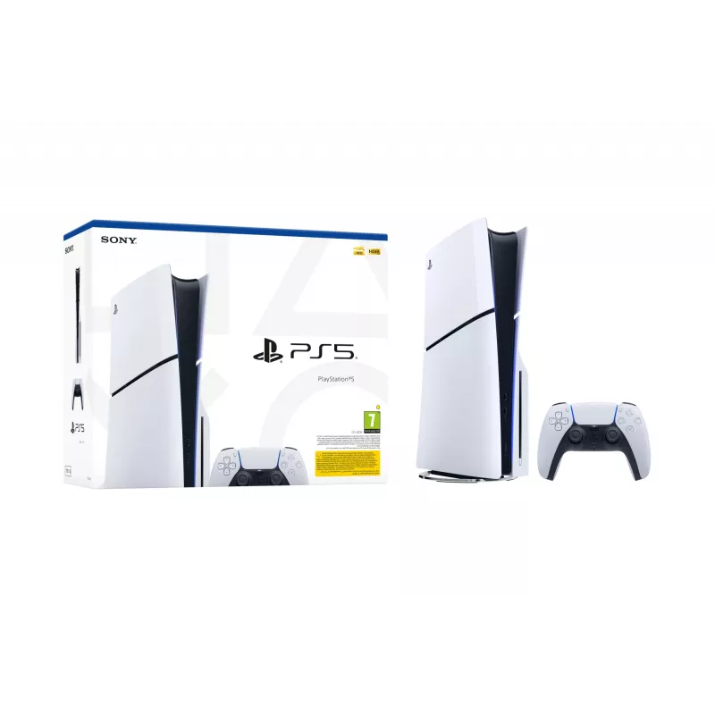 Sony PlayStation 5 (grupa modeli - slim), PlayStation 5, Czarny, Biały, 16384 MB, GDDR6, 448 GB/s, AMD