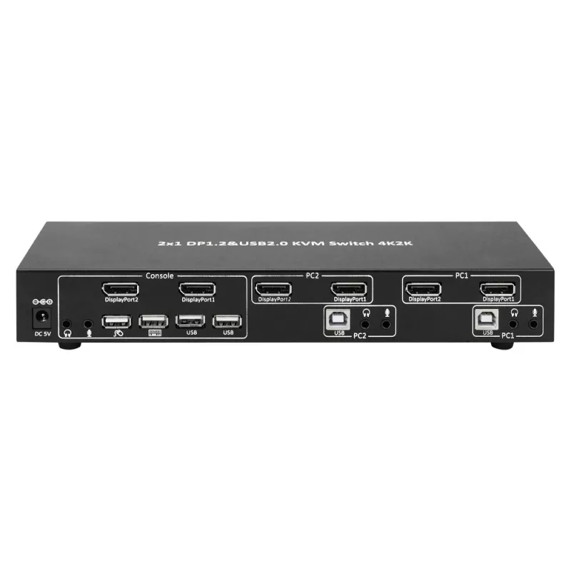 Przełącznik KVM Techly IDATA DP-KVM2 czarny