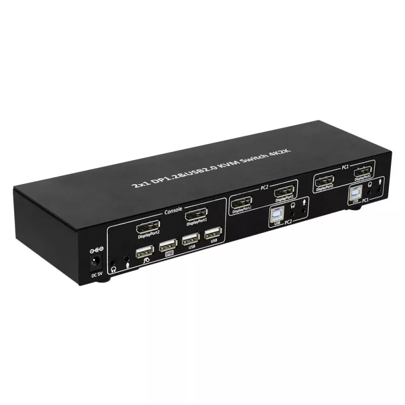 Przełącznik KVM Techly IDATA DP-KVM2 czarny